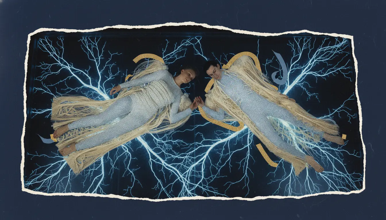 Two figures on mycelium bed