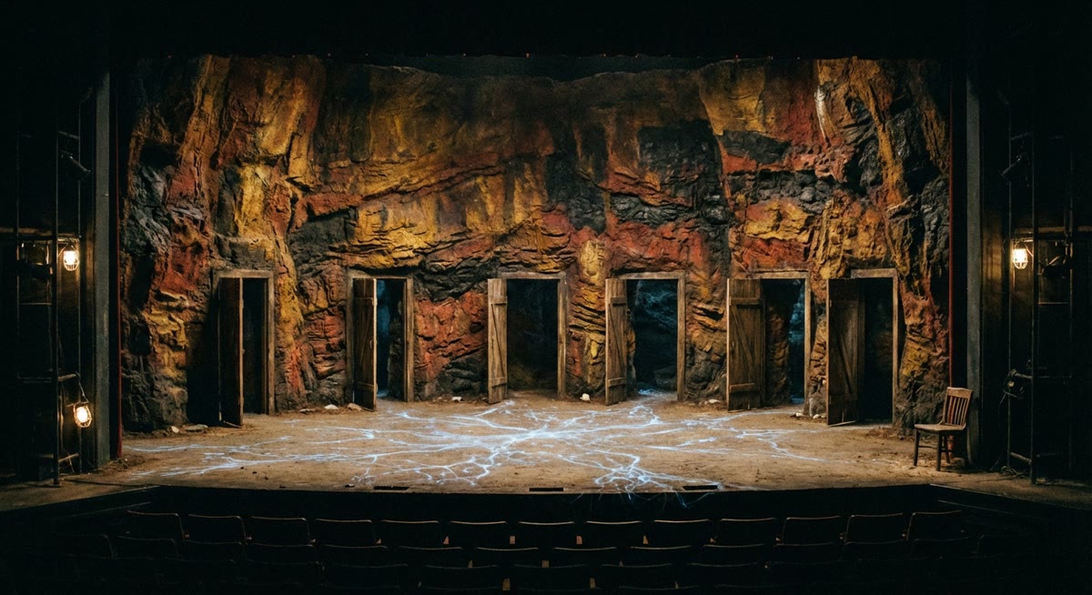 After: the empty stage, mycelium still glowing