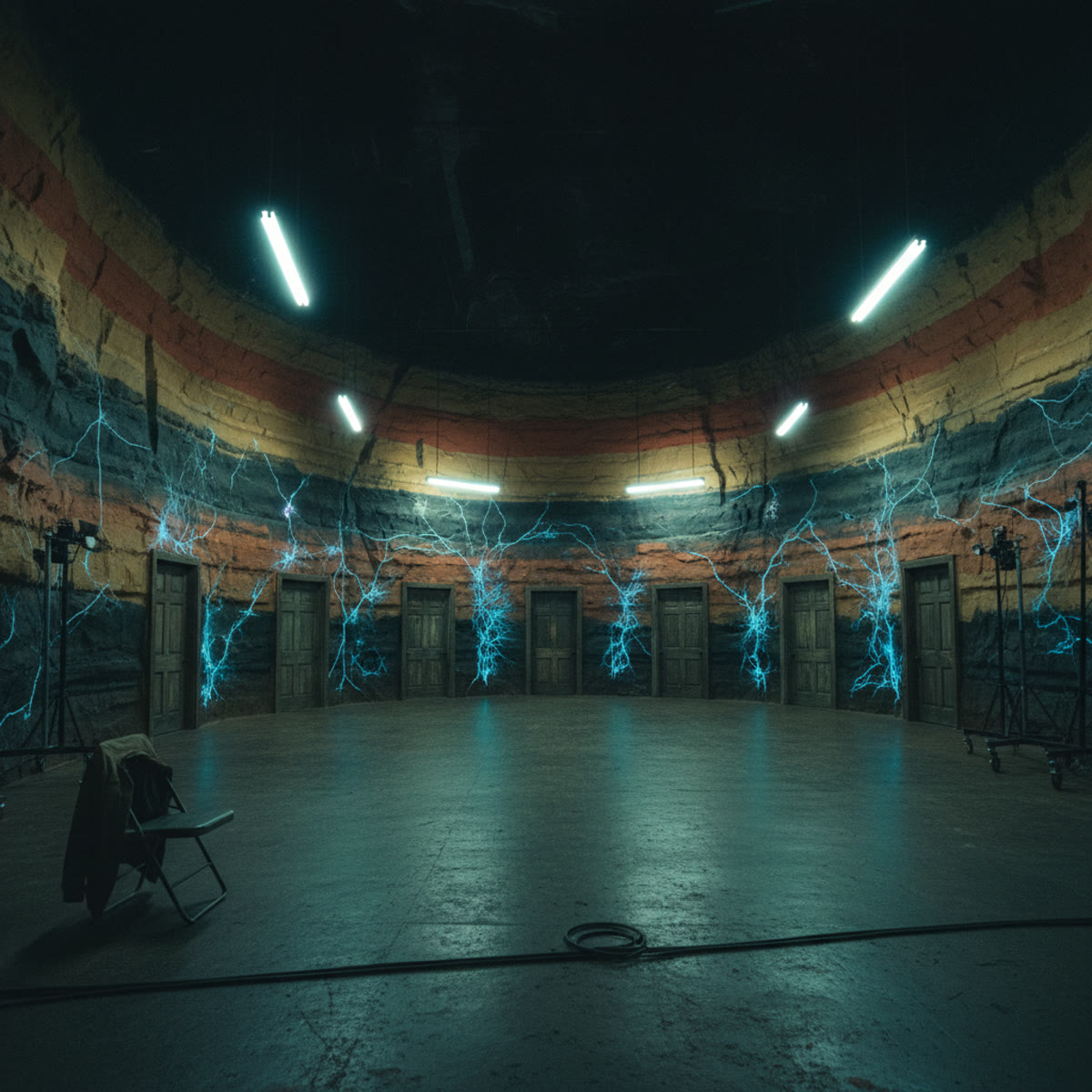 The empty stage before anyone arrives