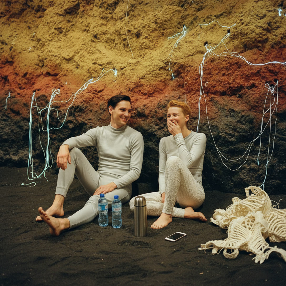 Malin and Viktor between takes